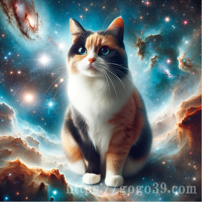 宇宙に佇むただの猫